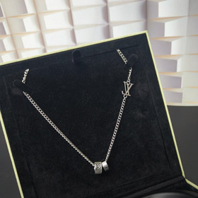 Louis Vuitton LV argentato anello lettera collana-3604  