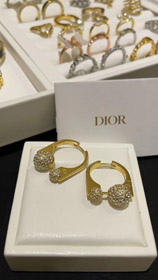 Dior francese diamante pieno piccolo oro palla oro orecchini-3711  