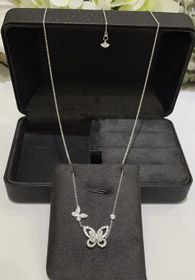 Graff Duet Diamond due farfalla piena collana di diamante-3775  