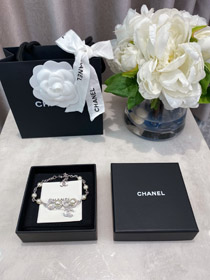 Chanel doppio C strass perla braccialetto-3834  
