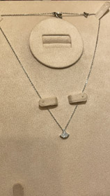 Bulgari piccolo ventilatore pieno diamante oro bianco collana-3896  