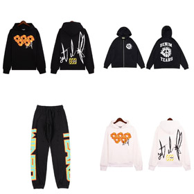 Lacrime denim Lacrime denim x OFFSET serie congiunta esplosione fiamma Kapok stampa cappuccio felpa-4434  