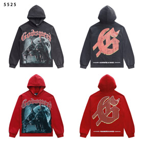 Godspeed cane testa stampa lavato afflitto sciolto cappuccio felpa-4573  