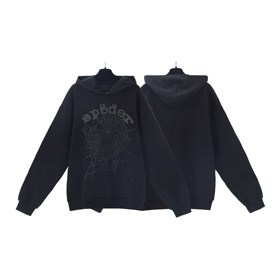 Sp5der manica lunga lettera e numero felpa a cappuccio-4584  