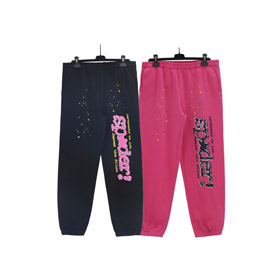 Sp5der stampato ginocchio elastico pantaloni casual-4608  