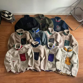 Patagonia colore bloccato felpa a cappuccio in pile-4826  