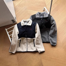 Polo Ralph Lauren Giacca a zip-up con colletto in pelle a blocco di colore-4852  