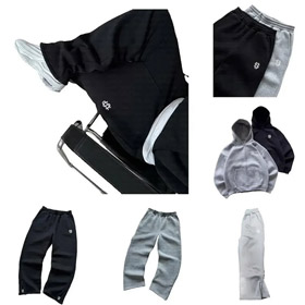 Nuova alta qualità piccolo logo ricamato Y2K felpa set-4909  