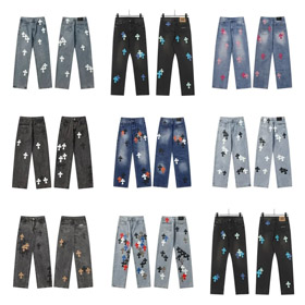 Chrome Hearts CH Appliqué ricamato lavato Jeans-4939  