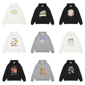 Casablanca lettera modello cappuccio maglietta a maniche lunghe-5138  