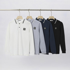 Stone Island Classic Logo ricamato a maniche lunghe Polo-5254  