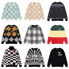 Louis Vuitton (LV) nuovo maglione a maglia a quadri lettera jacquard-5314  