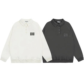 Miu Miu felpa a collare ricamato-5503  