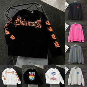 Balenciaga 100% cotone stampato crew collo felpa-5529  