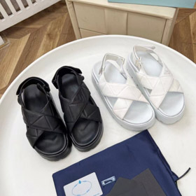 Prada nuovo sandali piattaforma in pelle con Velcro chiusura-5739  