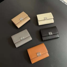 Loewe nuovo tri-pieghe perforato florale modello colore-blocco portafoglio-5778  