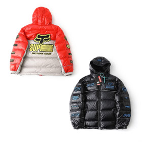Supremo x Fox Racing lucido cappuccio casual giù giacca-5919  