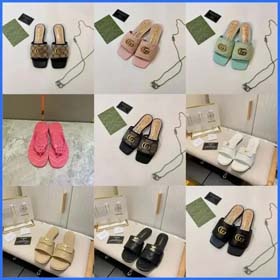 Gucci Burberry nuova moda estiva classico ricamato tacco piatto sandali leggeri-2340