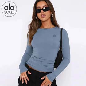 ALO Yoga abbigliamento Fitness maniche lunghe Bottoming danza All-match rapido asciugare top sport t