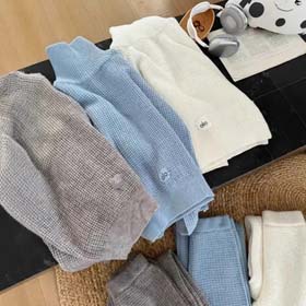 ALO Waffle maglia maglione sciolto sciolto dritto pantaloni a gamba larga costume di moda temperamen