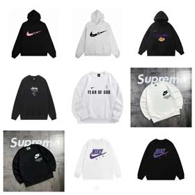 Nike paura di Dio supremo cotone manica lunga crewneck felpa con cappuccio-2653