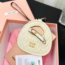 MIIUMIU lettera in pelle ricamata borsa appendere ornamenti-3554