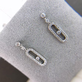 Messika Louis Vuitton LV diamante singolo orecchini in talco-3665  