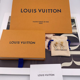 Louis Vuitton LV quadrato diamante pendente diamante lettera orecchini-3673  