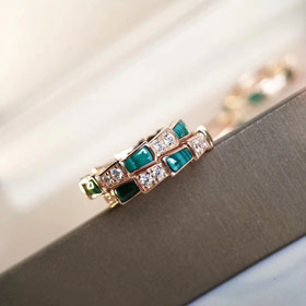 Bulgari serpente osso anello di diamanti madre di perla anello-3676  