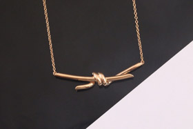 Tiffany rosa oro arco collana clavicola catena-3677  