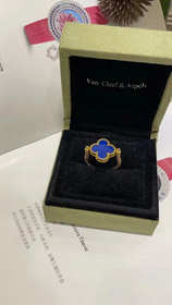 Van Cleef & Arpels zaffiro agata x oro laser trifoglio anello reversibile-3730  