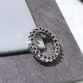 Cartier argento anello rivetto-3773