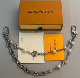 Louis Vuitton LV lettera fiore perla doppia catena borsa cintura catena-3868