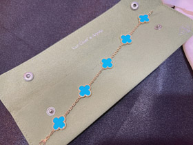 Van Cleef & Arpels braccialetto turchese a cinque fiori-3910