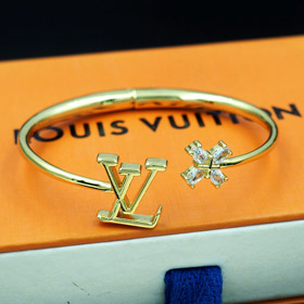Louis Vuitton LV lettera fiore intarsiato zircone braccialetto-3917